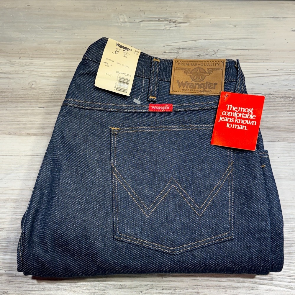 Vintage Wrangler Jeans Mens 40x30 99902NV Scovill Zipper Dead Stock NWT USA Made